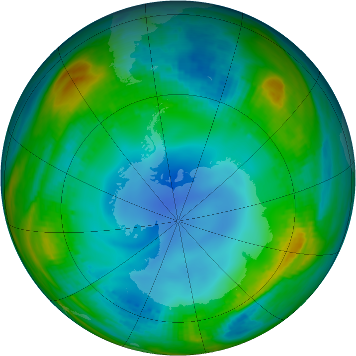 Antarctic ozone map for 23 July 1987